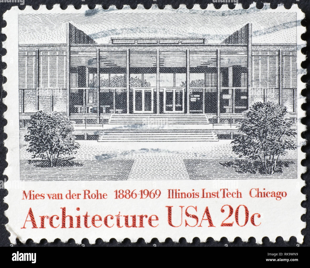Illinois Inst Tech di Chicago sul american francobollo Foto Stock
