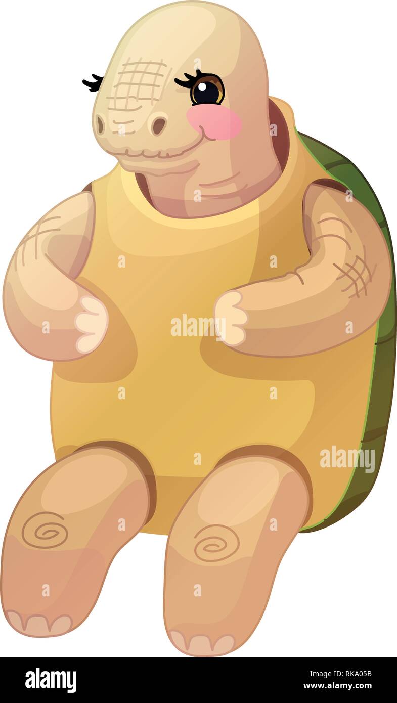 Vector cartoon clipart animale: la tartaruga Illustrazione Vettoriale