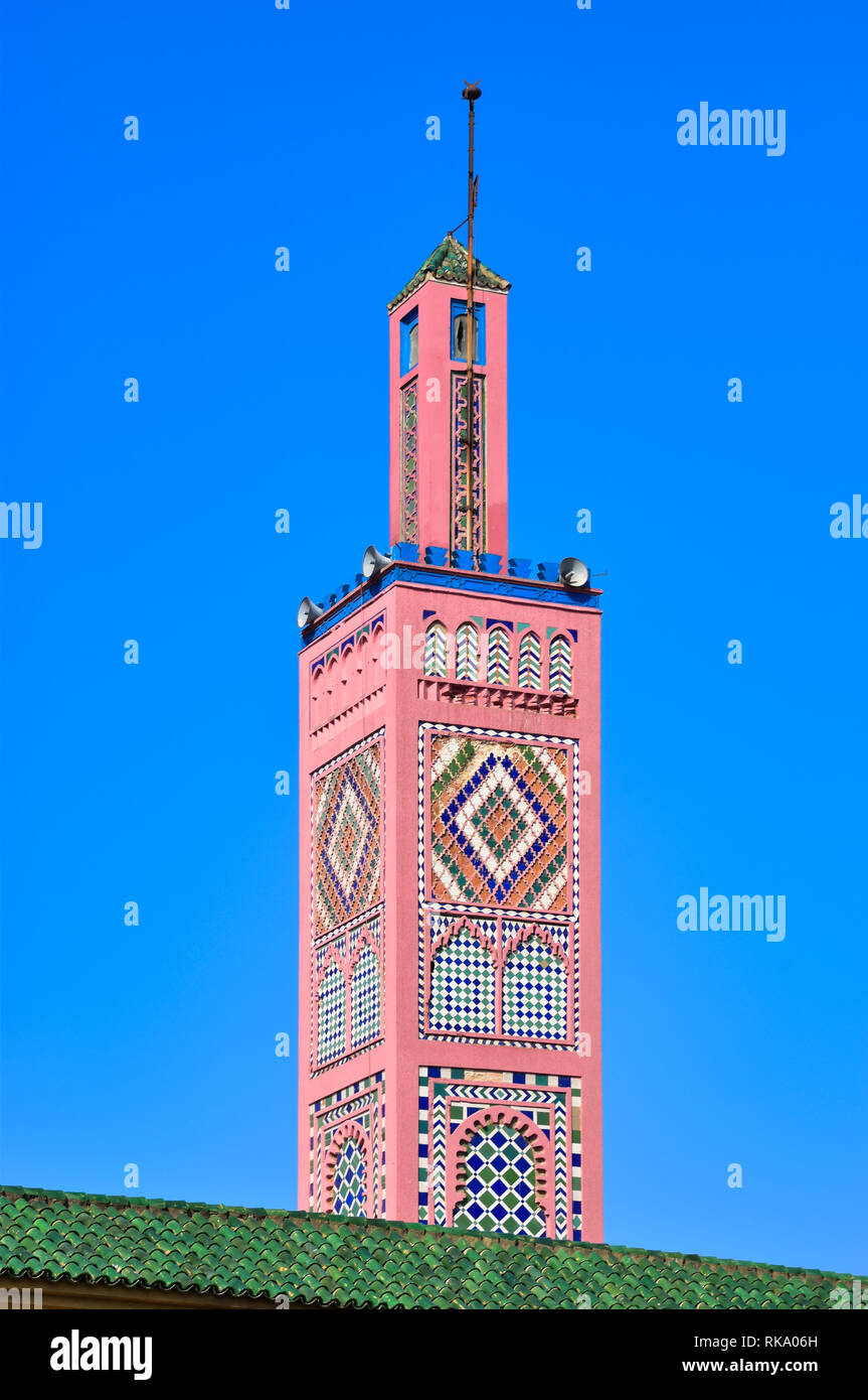 Vai alla ricerca Sidi Bou Abib moschea, Gran Socco, Tangeri, Tanger, Marocco Foto Stock