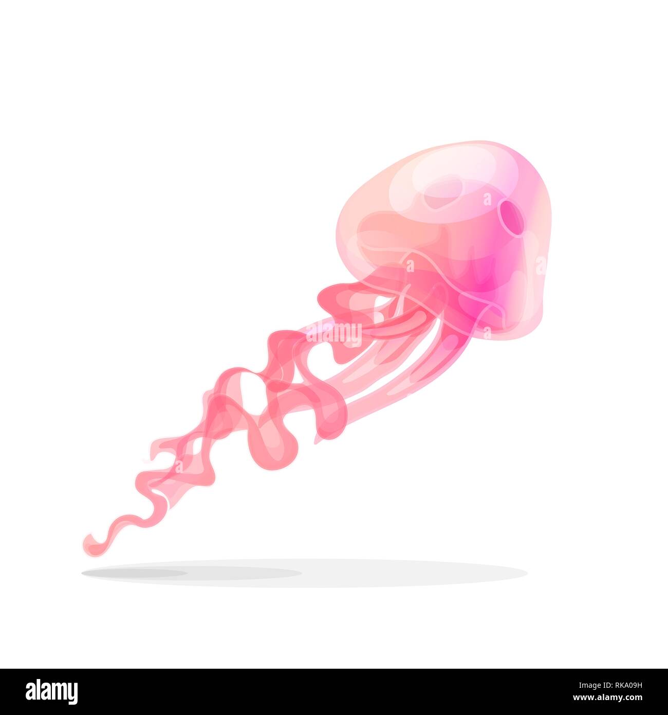 Vector cartoon clipart animale: rosa mare Meduse Illustrazione Vettoriale