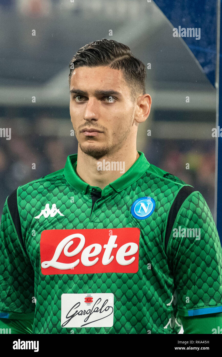 Alex Meret (Napoli) durante l'italiano 'Serie A' match tra Fiorentina 0-0 Napoli a Artemio Franchi Stadium nel febbraio 09, 2019 a Firenze, Italia. Credito: Maurizio Borsari/AFLO/Alamy Live News Foto Stock