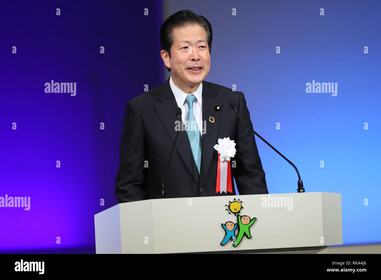 Tokyo, Giappone. 10 feb 2019. Coalizione Komeito Party leader Natsuo Yamaguchi assiste il LDP annuale convenzione a Tokyo in Giappone il 10 febbraio 2019. Credito: YUTAKA/AFLO/Alamy Live News Foto Stock