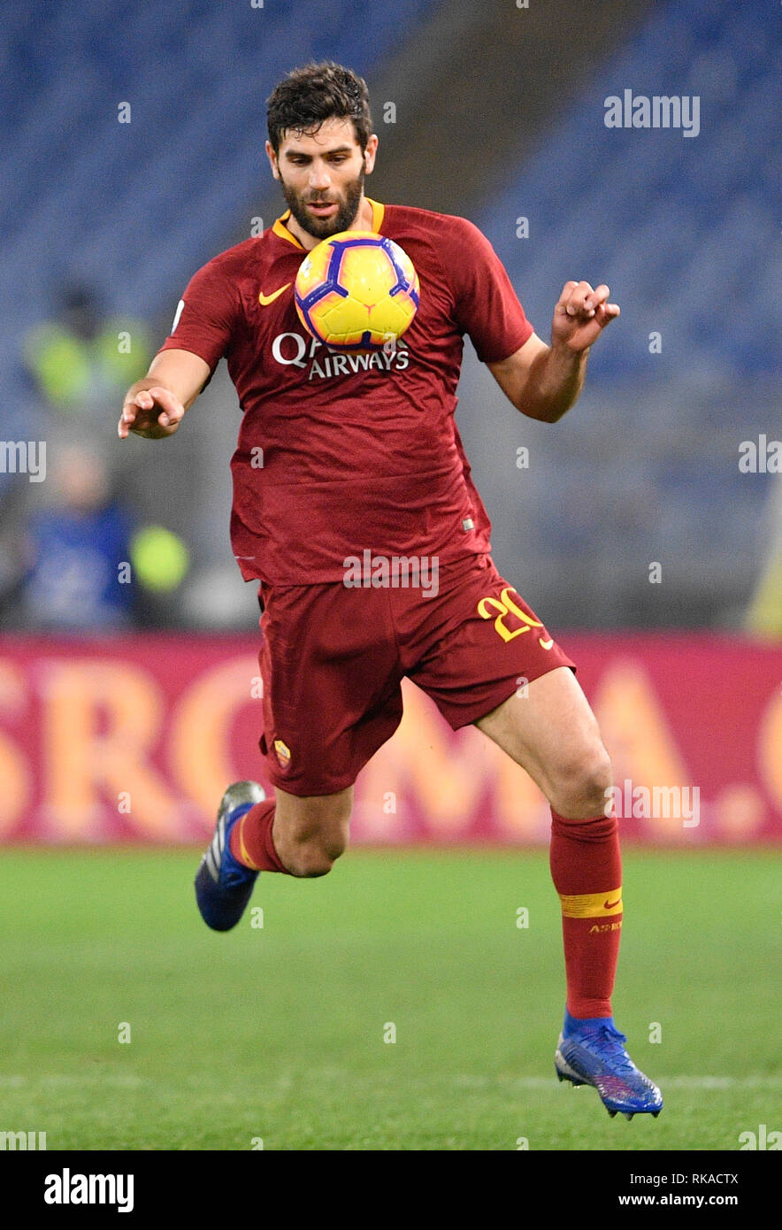 Foto di Fabrizio Corradetti 03 febbraio 2019 Roma, Italia sport calcio Roma vs Milano - Campionato di calcio di Serie A TIM 2018/2019 - Stadio Olimpico. Nella foto: Federico Fazio Foto Fabrizio Corradetti Febbraio 03, 2019 Roma, Italia sport Calcio Roma vs Milano - Italian Football Championship League A TIM 2018/2019 - Olimpico. Nel pic: Federico Fazio Foto Stock