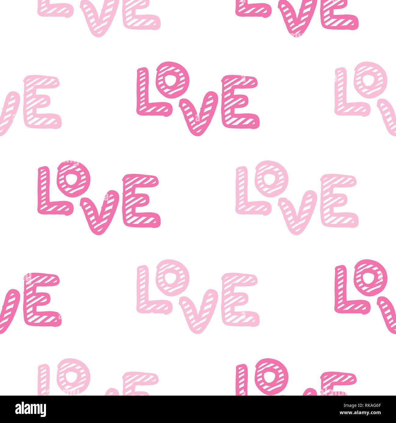 Amore seamless pattern. Happy Valentines Day greeting card. Illustrazione Vettoriale