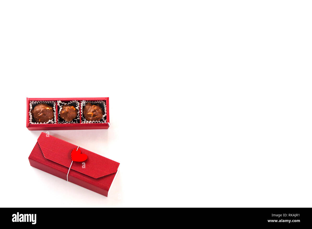 Ho fatto questo cioccolato soprattutto per voi con amore (su sfondo bianco) Foto Stock