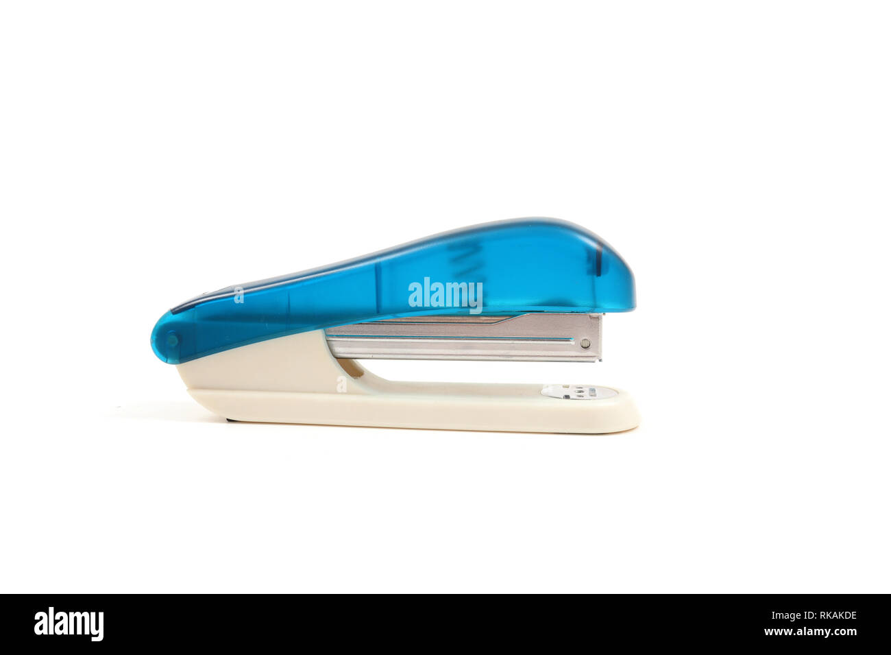 Cucitrice per ufficio oggetto isolato su sfondo bianco Foto Stock