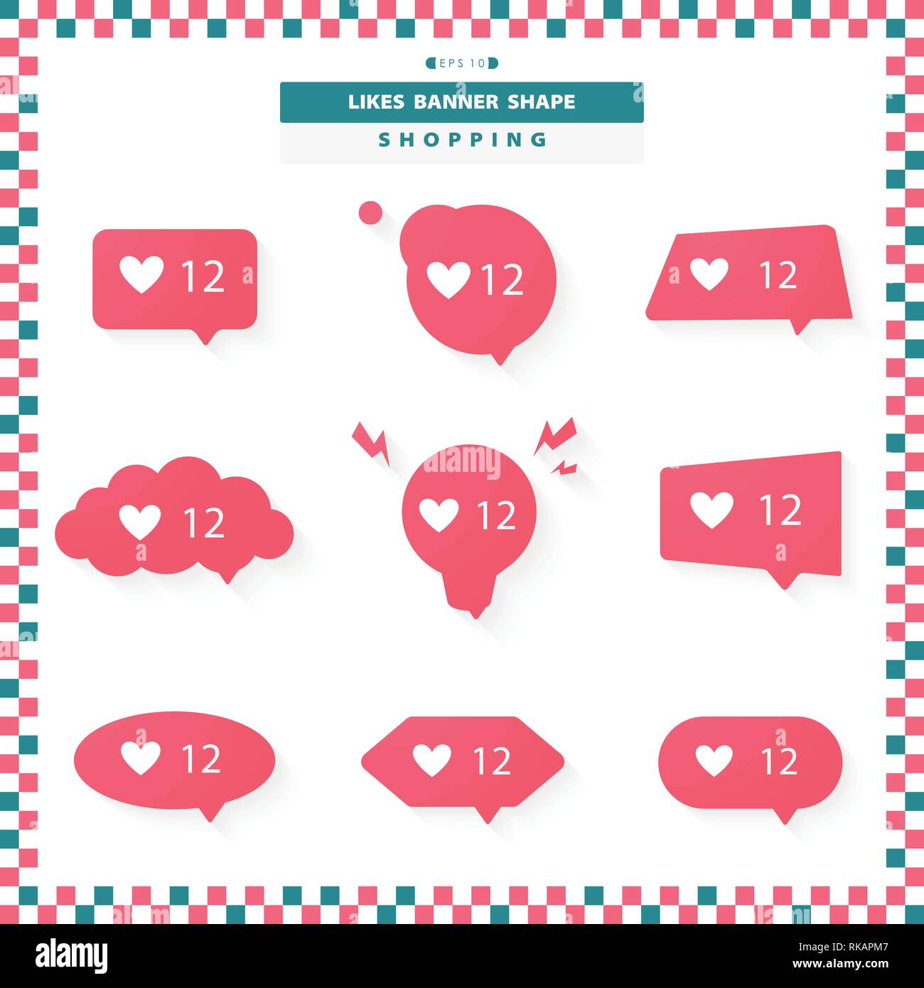 Creazione astratta di nuovo stile ama banner. È possibile utilizzare per inserzione, acquisti online, comunicazione sociale, strategia di vendita. EPS vettoriali10 Illustrazione Vettoriale