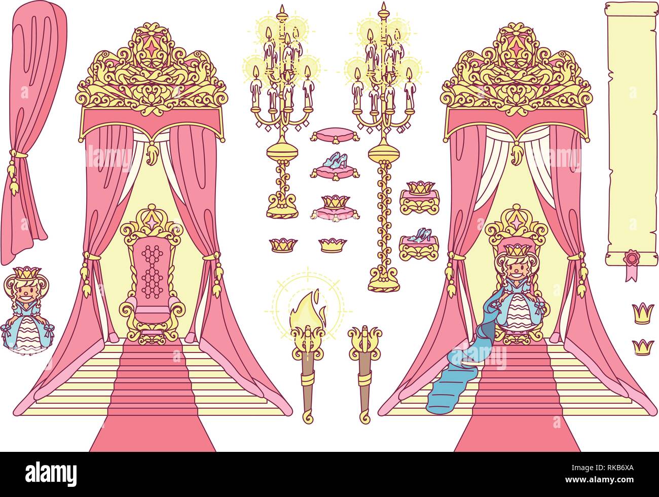 Vettore royal sedia, Princess Royal trono concept Illustrazione Vettoriale