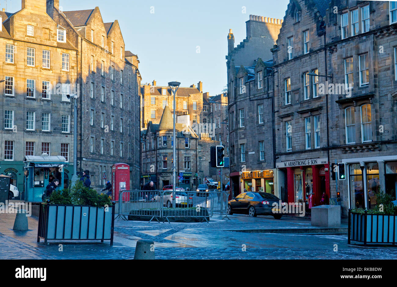 Il Grassmarket, Edimburgo, Scozia Foto Stock