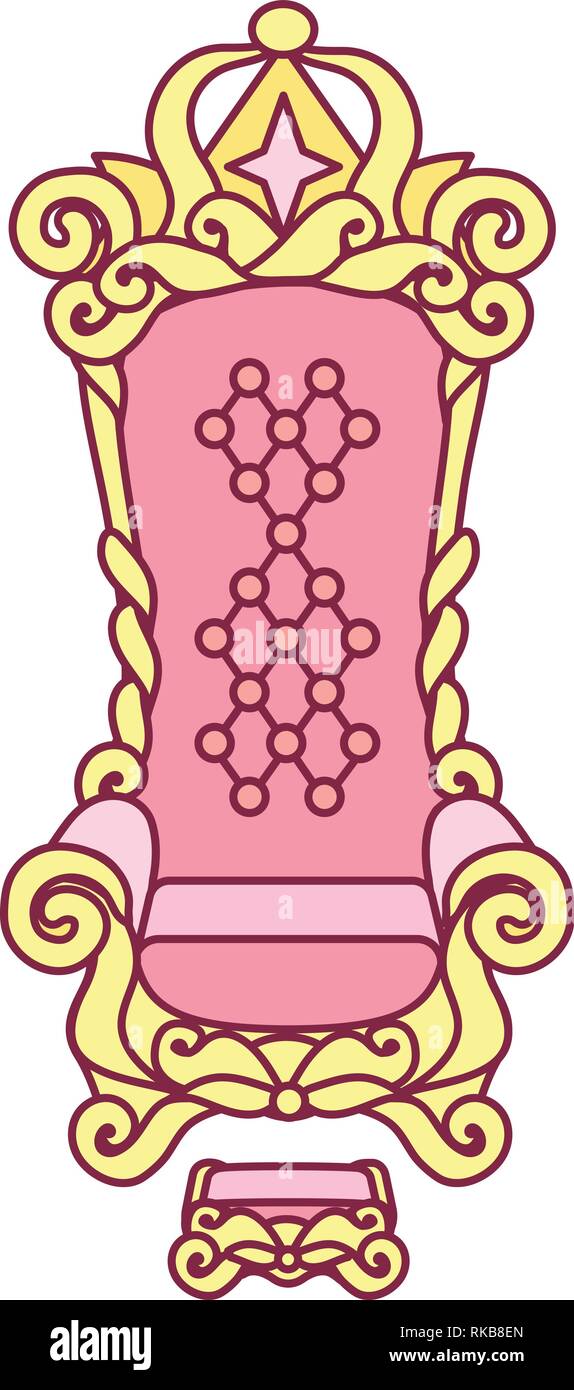 Vettore di lusso Royal trono sedia per Princess Illustrazione Vettoriale