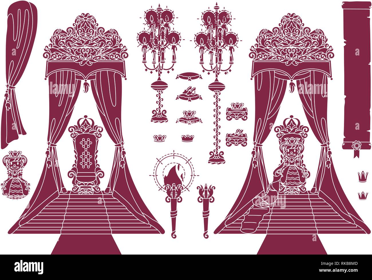 Vettore royal sedia, Princess Royal trono concept Illustrazione Vettoriale