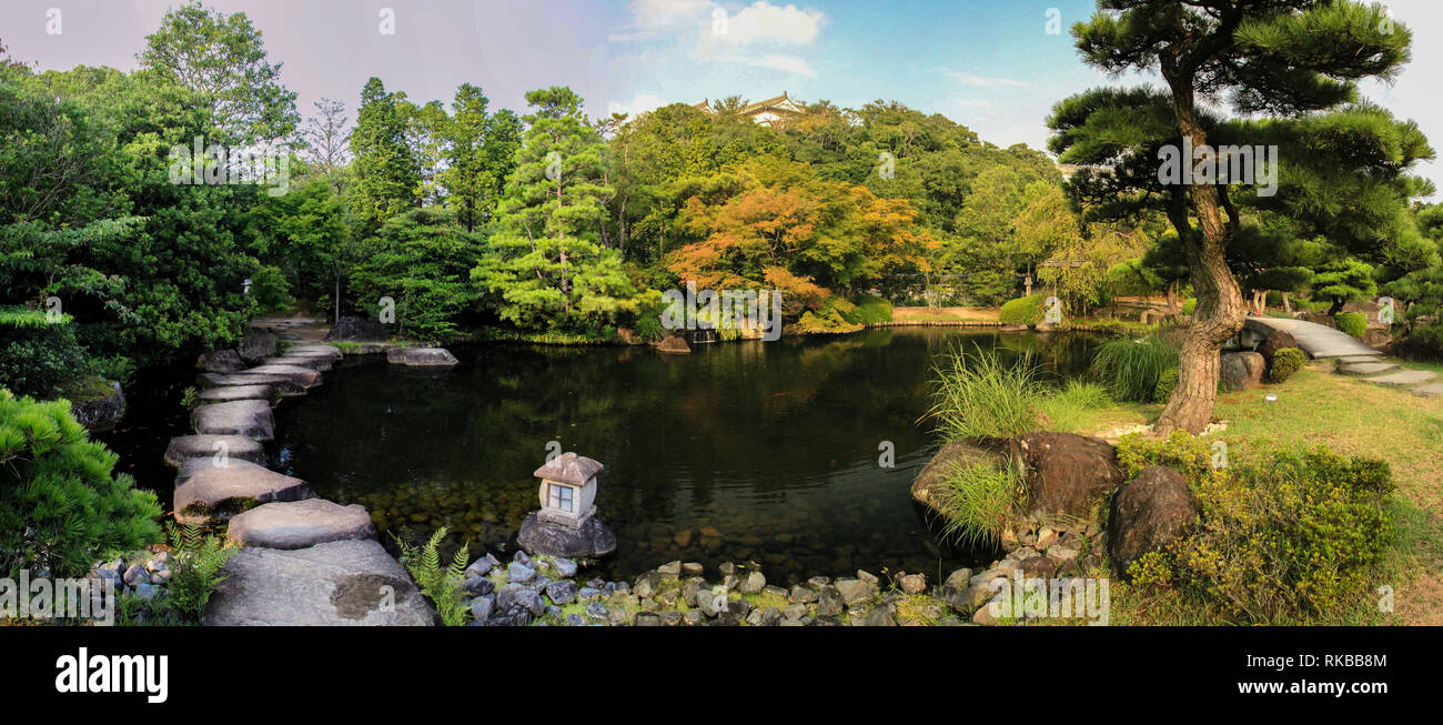 Splendido giardino giapponese architettura vicino Kyoto Foto Stock