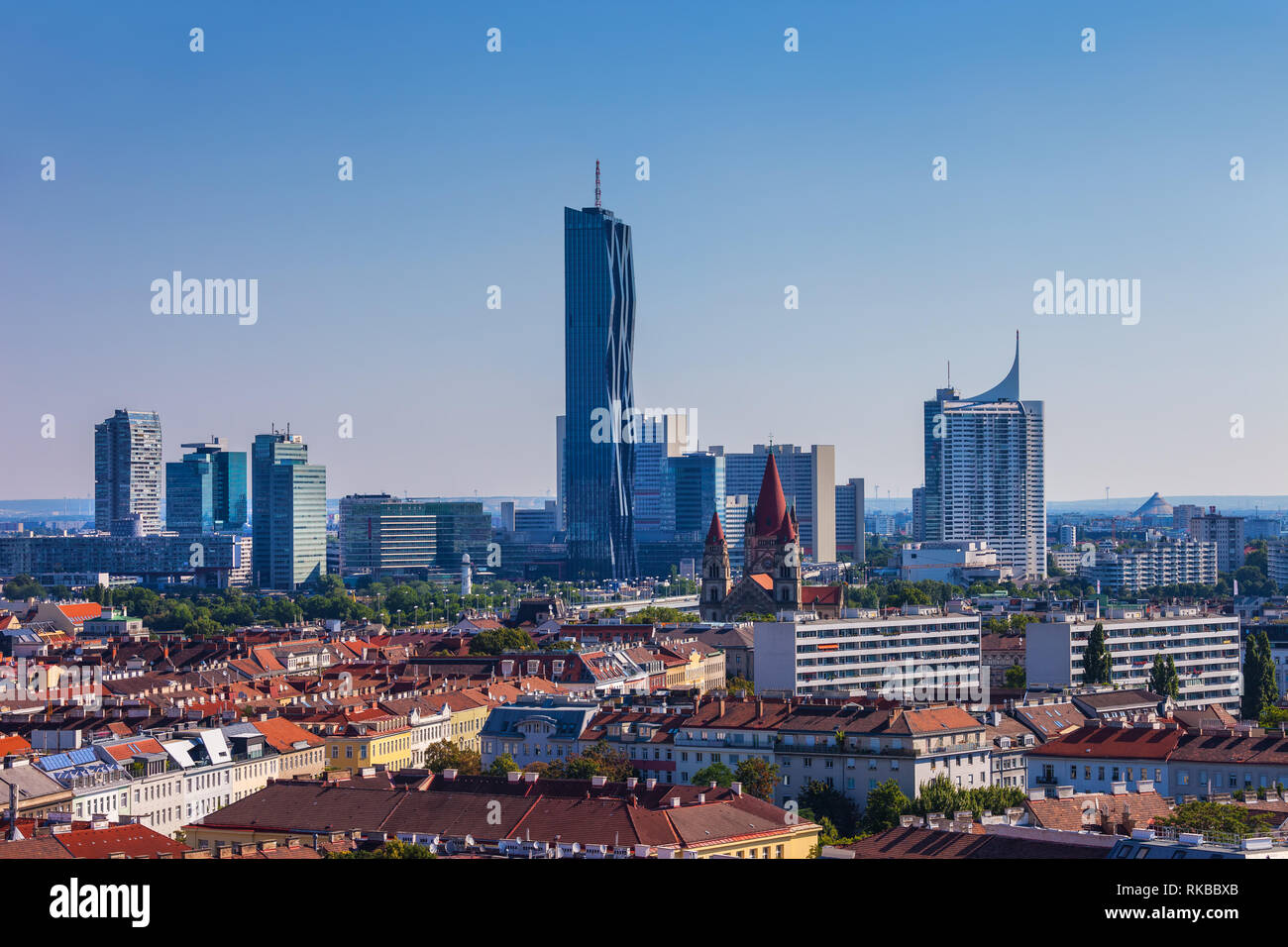 Downtown skyline della città di Vienna in Austria Foto Stock