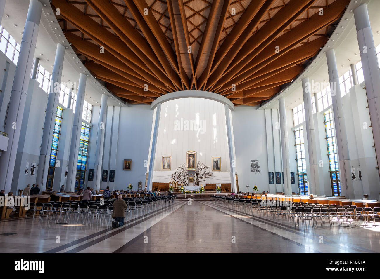 La divina Misericordia Santuario interno nella città di Cracovia in Polonia Foto Stock