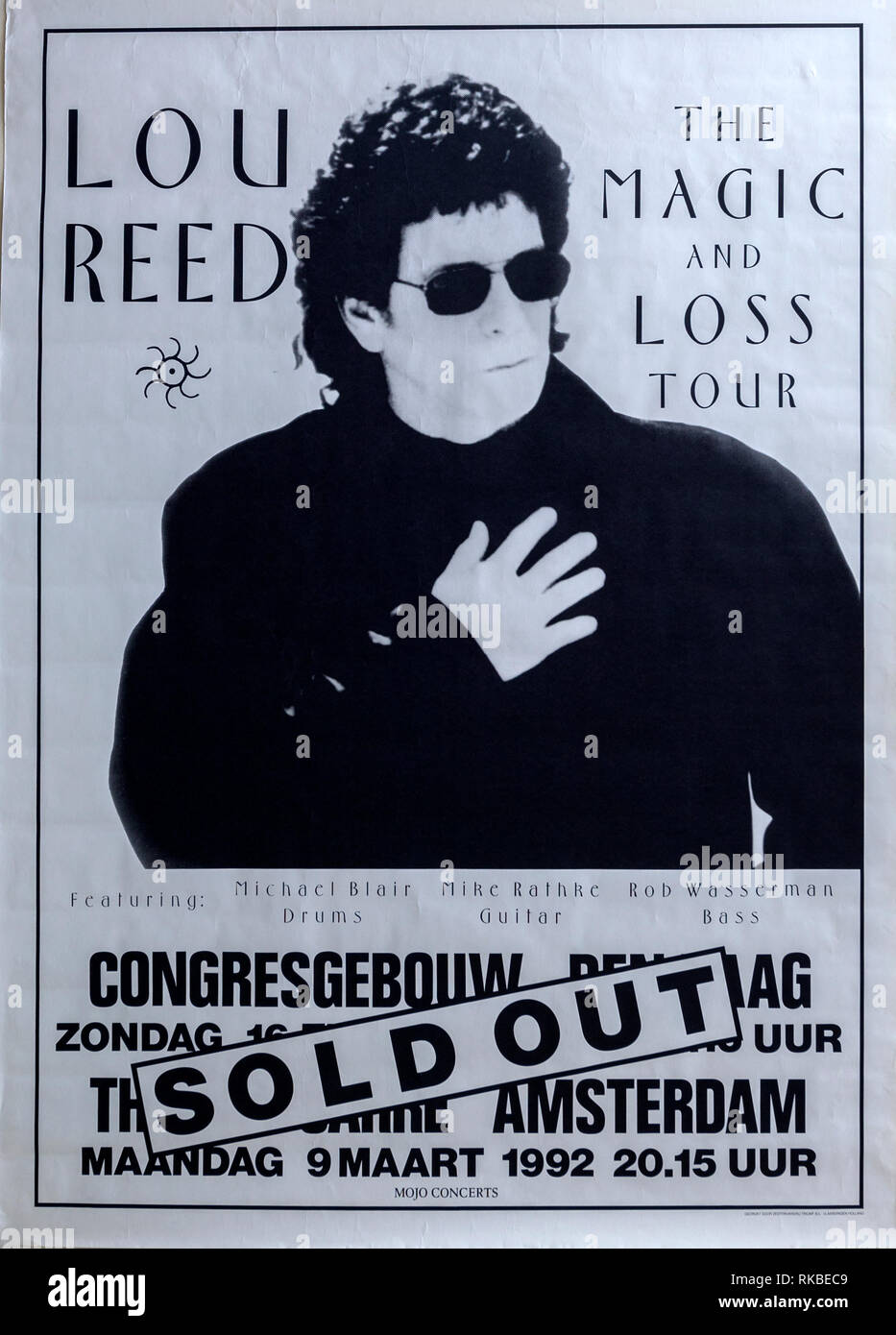 Lou Reed, la magia e la perdita tour di Amsterdam 1992, concerto musicale poster Foto Stock