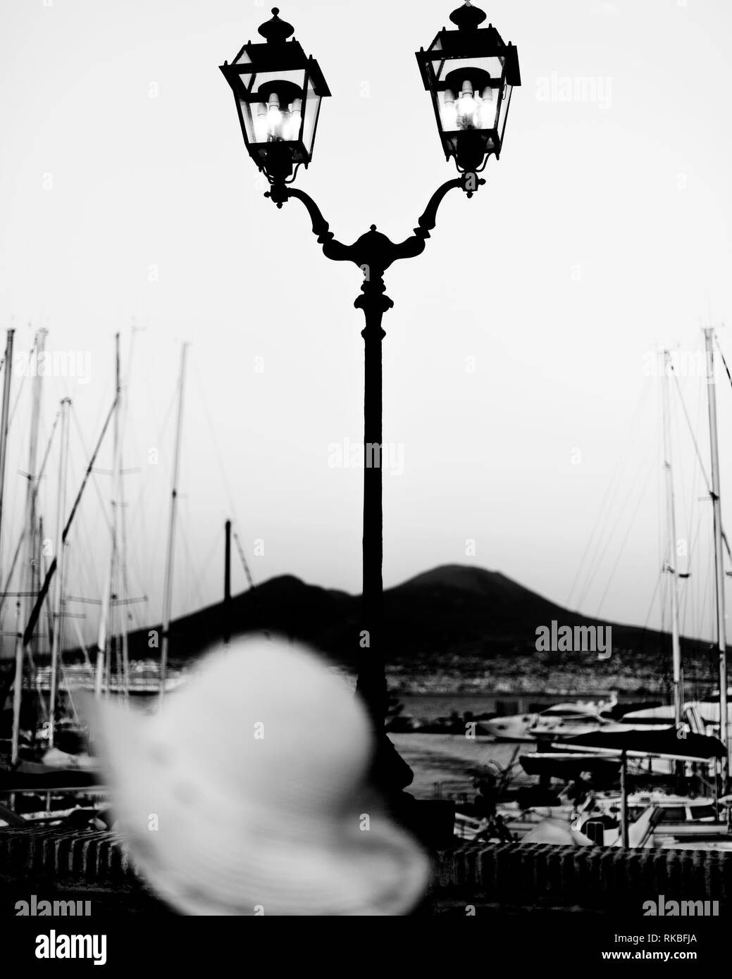 L'Italia. Il Vesuvio visto dal porto di Napoli Foto Stock