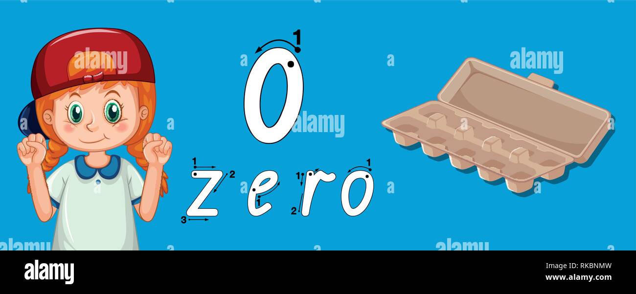 Numero zero traccia illustrazione di guida Illustrazione Vettoriale