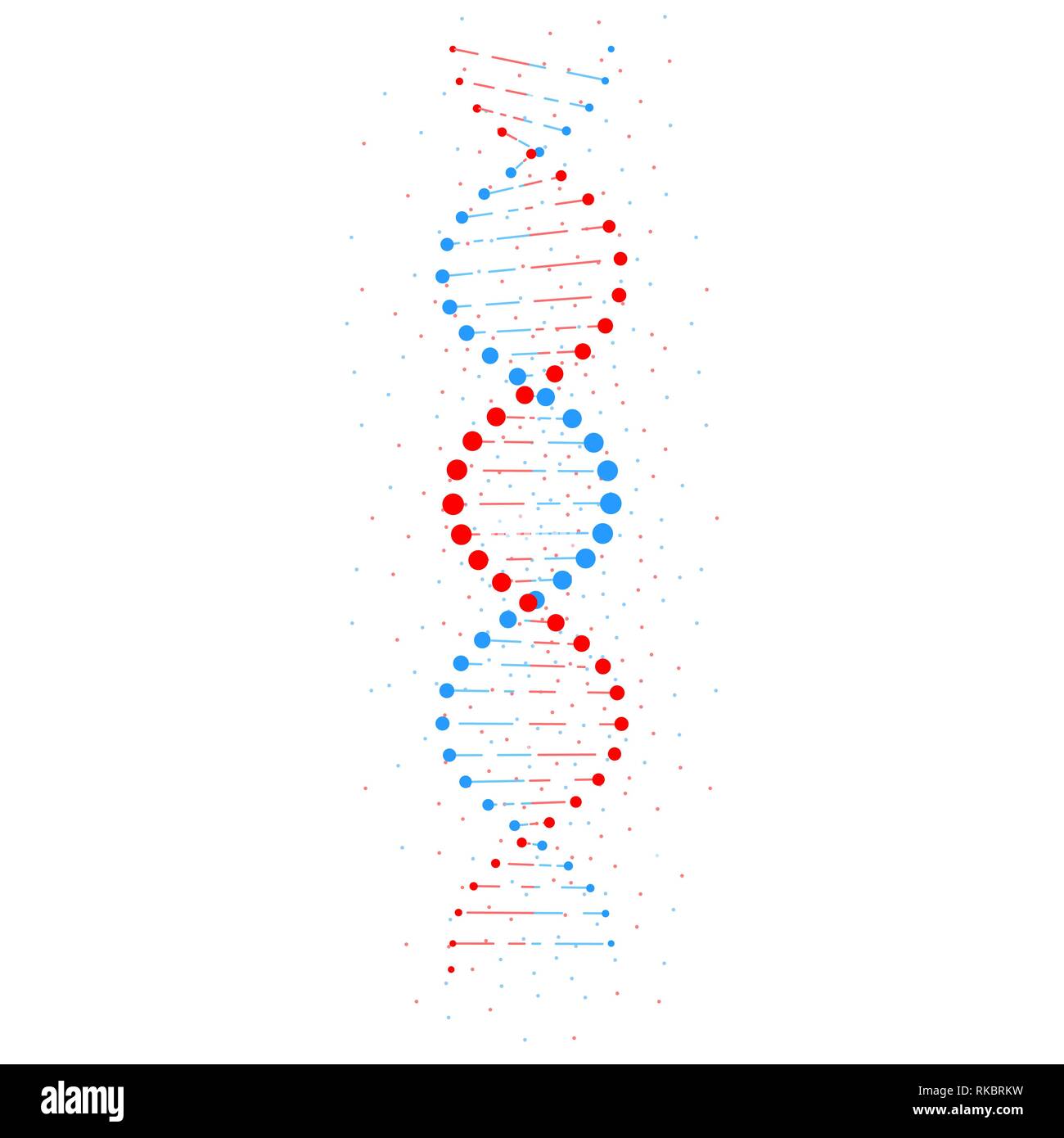 Abstract la struttura del DNA isolato su sfondo bianco. Illustrazione Vettoriale Illustrazione Vettoriale