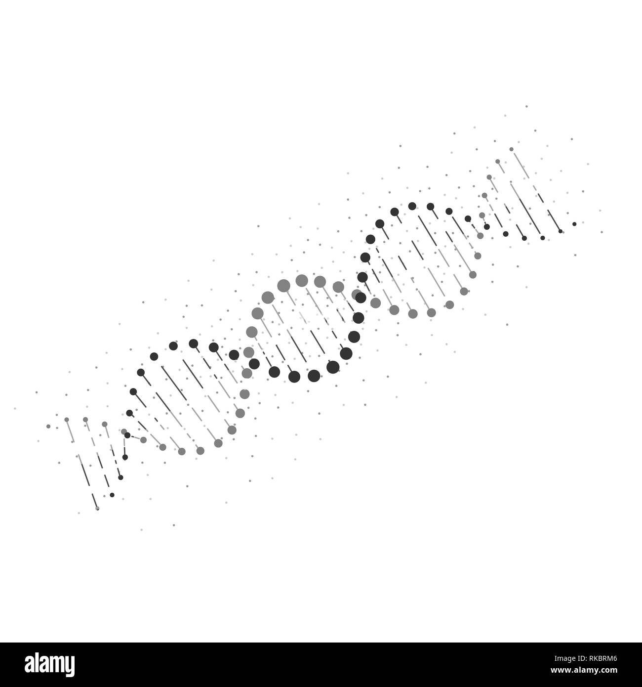 Abstract la struttura del DNA. Icona di DNA. Illustrazione di vettore isolato su sfondo bianco Illustrazione Vettoriale