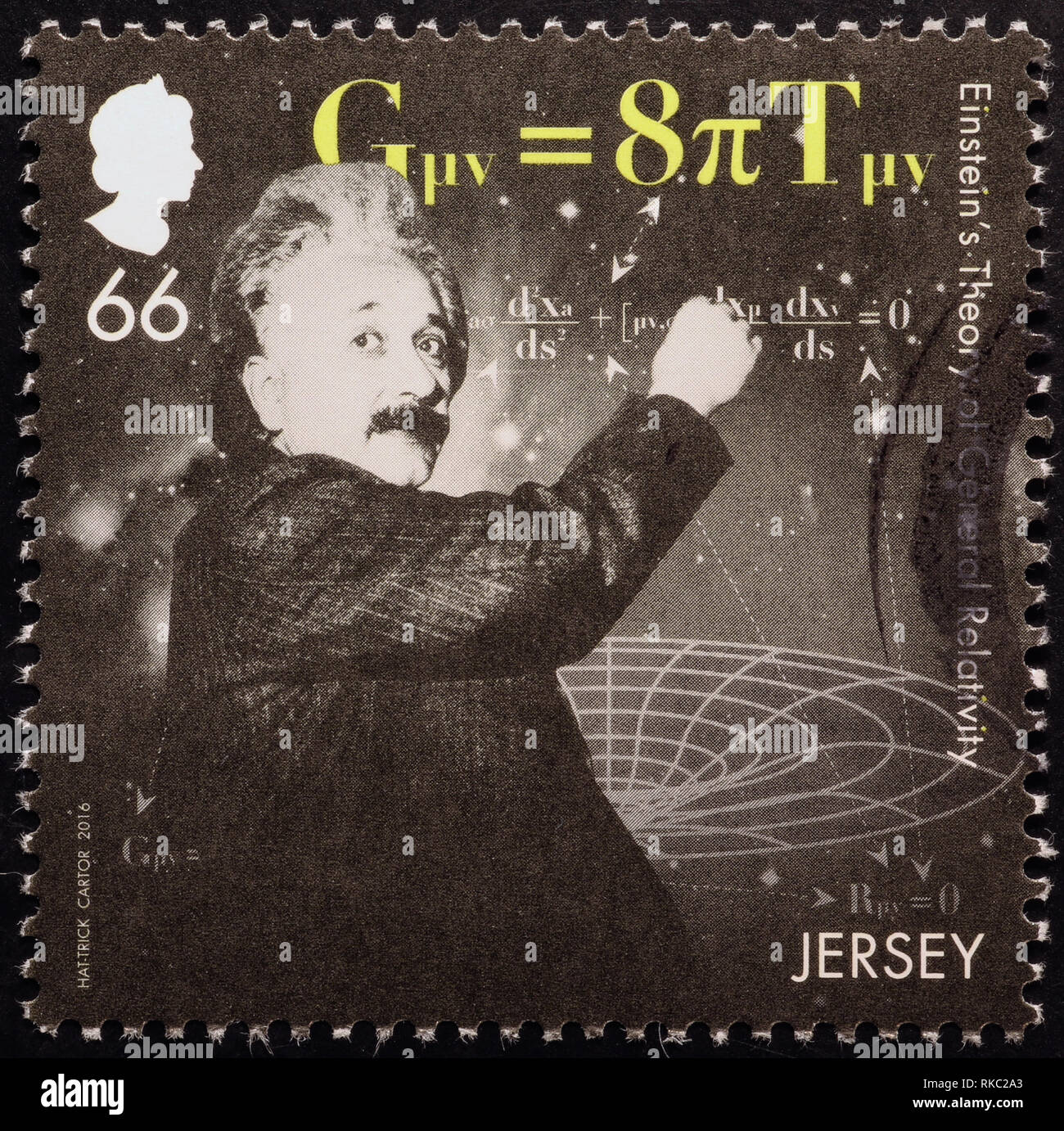 Portrat di Albert Einstein sul francobollo Foto Stock