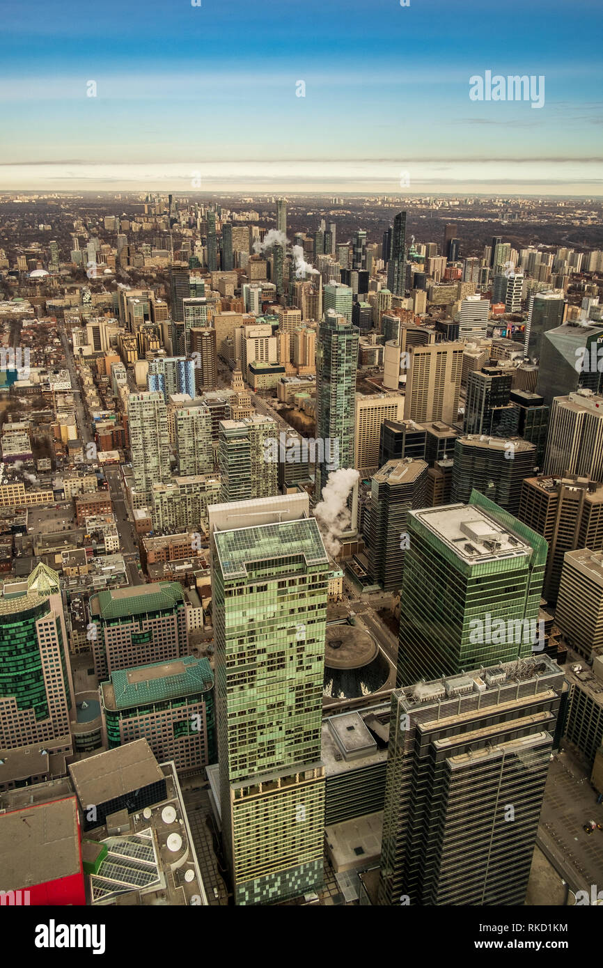 Edifici di Toronto vieved dal di sopra. Toronto, Ontario, Canada. Foto Stock