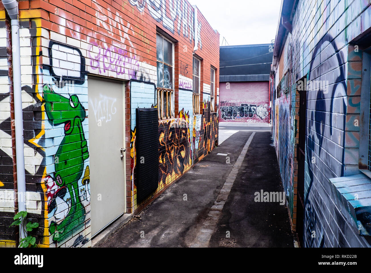 Arte di strada nella città di Melbourne, Australia Foto Stock
