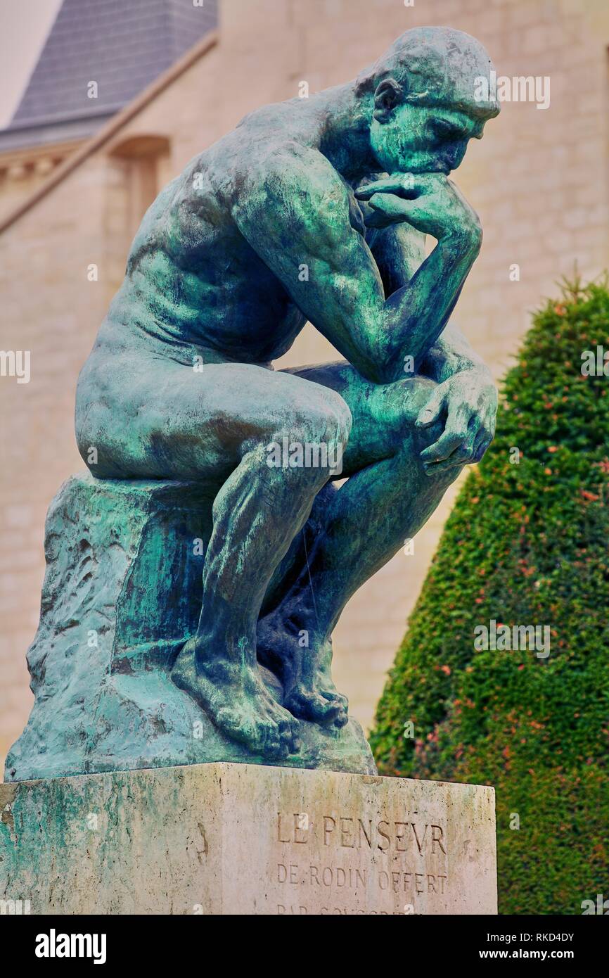 '''Il Pensatore'', la scultura di Auguste Rodin. Museo Rodin. Parigi. Francia Foto Stock