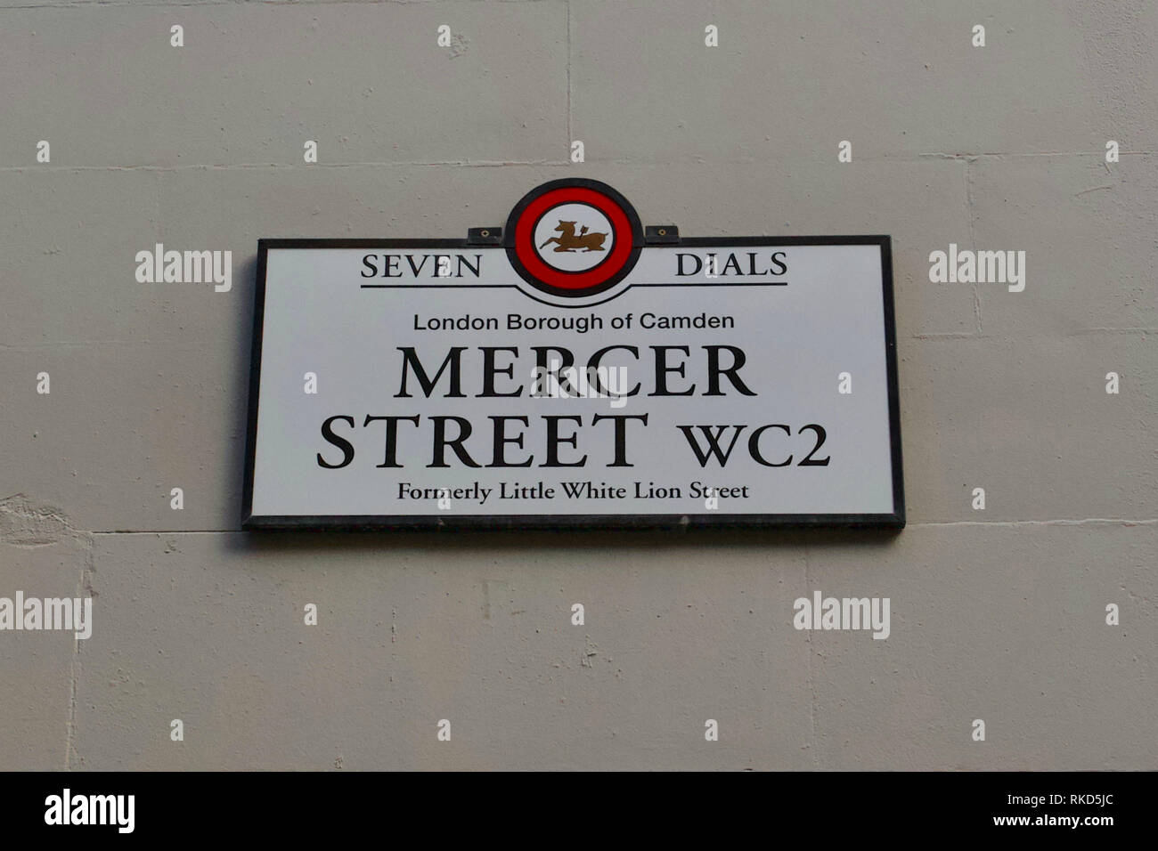 Mercer Street, Covent Garden di Londra, Inghilterra Foto Stock