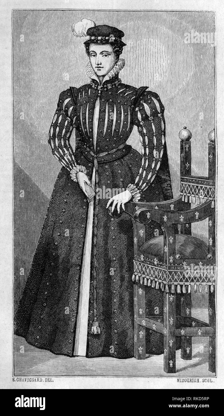 Maria, Regina di Scozia ( miniatura del ''Recueil de Gaignières). Maria, Regina di Scozia (8 dicembre 1542 - 8 febbraio 1587), noto anche come Maria Stuart Foto Stock