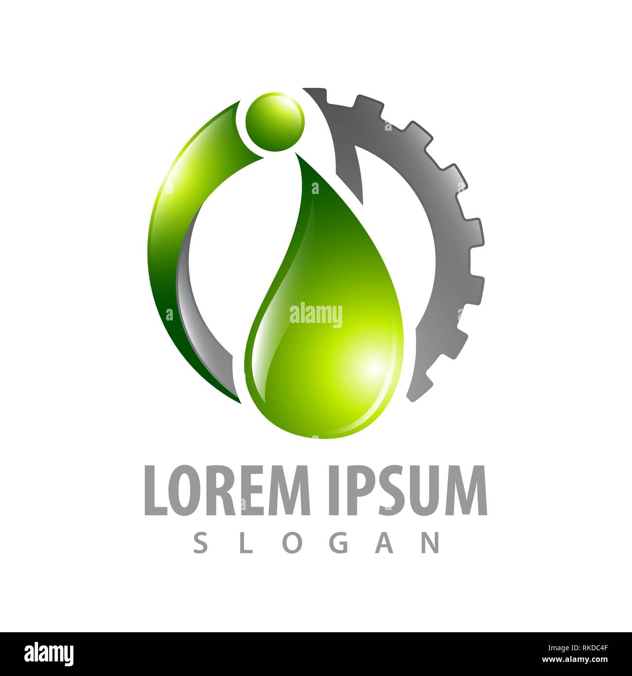 Waterdrop verde logo marcia concept design. Simbolo grafico elemento di modello Illustrazione Vettoriale