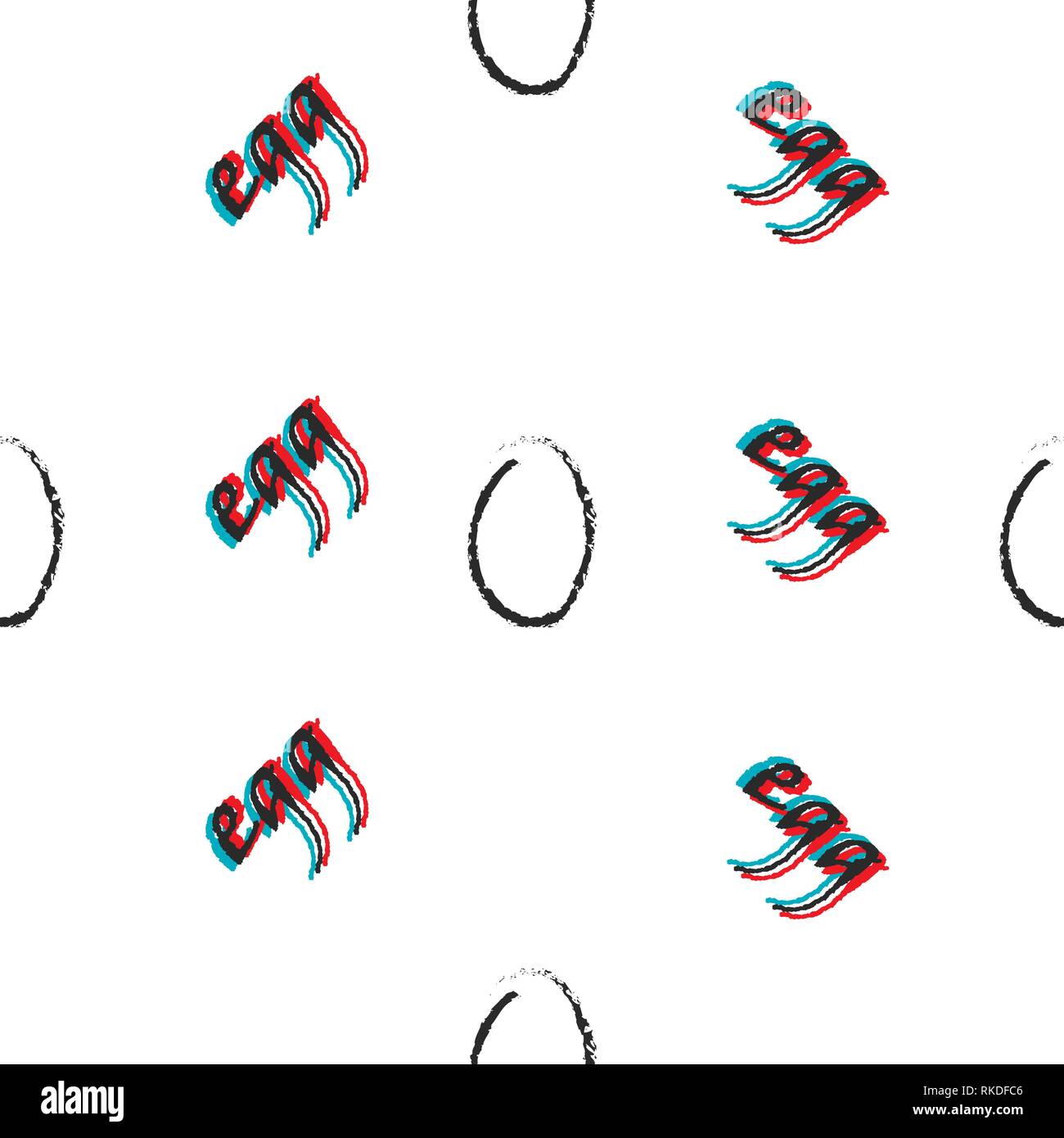 Vettore di Creative seamless pattern con uovo disegno grunge. Illustrazione Vettoriale