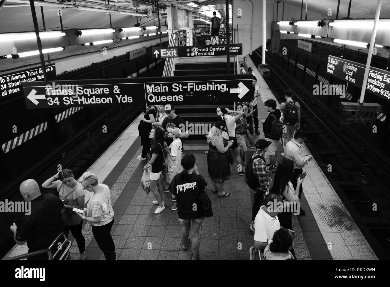 New York City metropolitana platform Foto Stock