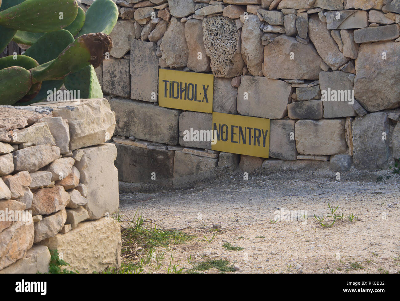 Con un elevato numero di visitatori dell'isola, nessuna meraviglia che gli abitanti vogliono mantenere una certa privacy Foto Stock