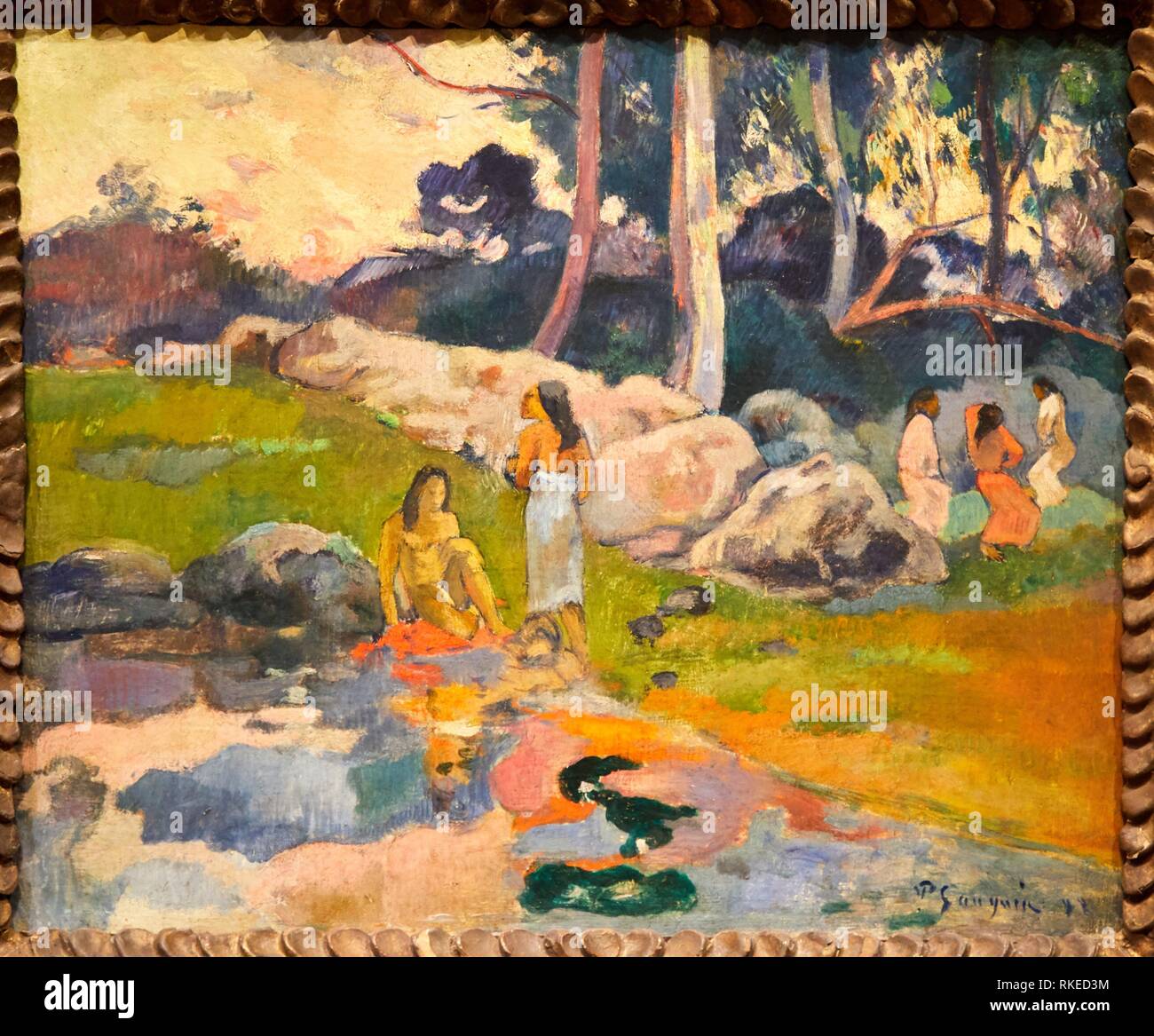 Paul Gauguin, Femmes au bord de la Rivière, 1892, Alicia Koplowitz raccolta, Museo de Bellas Artes, il Museo di Belle Arti di Bilbao, Bizkaia, Euskadi, Foto Stock