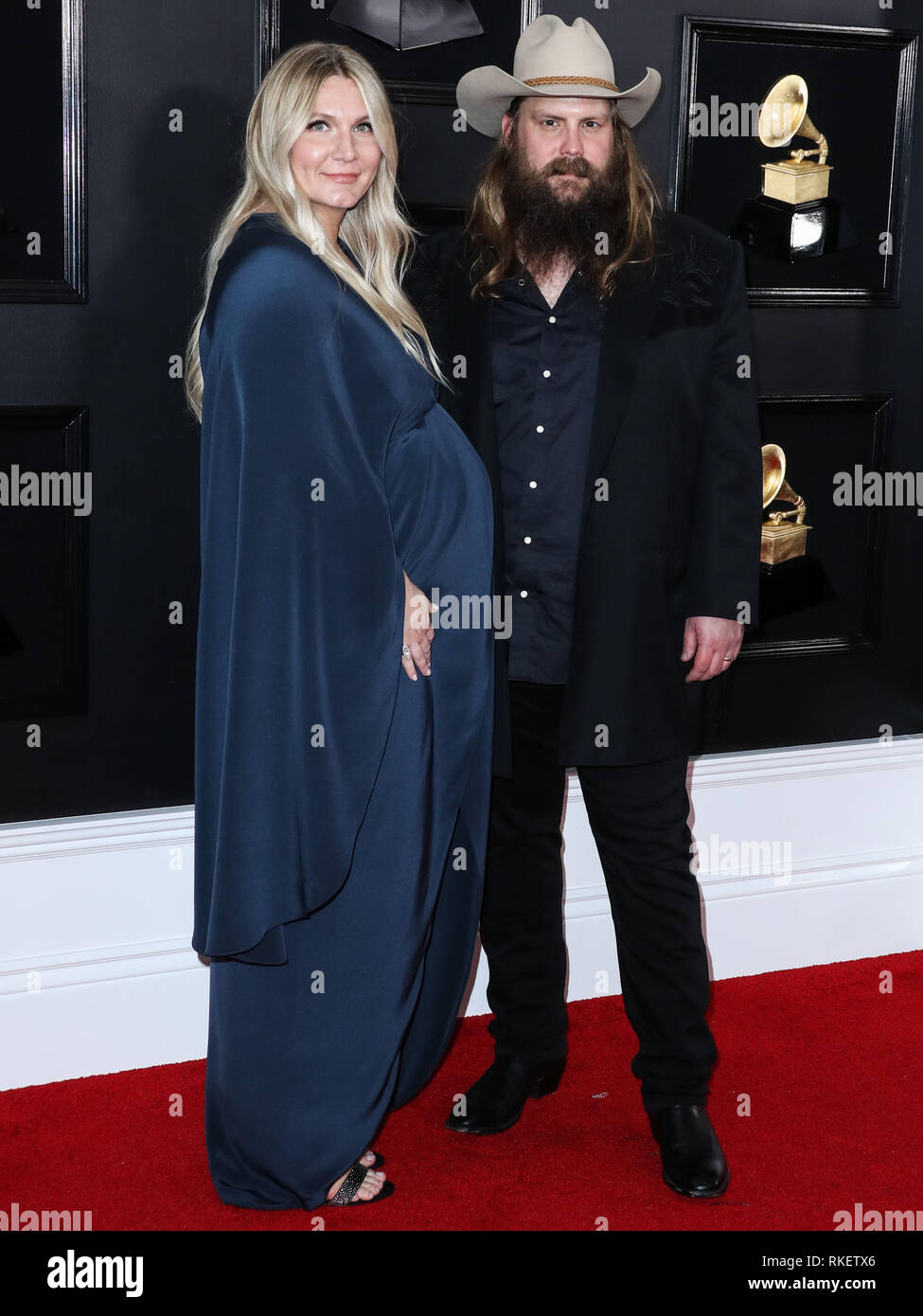 Los Angeles, Stati Uniti. Decimo Feb, 2019.Los Angeles, CA, Stati Uniti d'America - 10 febbraio: Morgane Stapleton e Chris Stapleton arrivano al 61° Annual Grammy Awards tenutosi presso Staples Center il 10 febbraio 2019 a Los Angeles, California, Stati Uniti. (Foto di Xavier COLLIN/Image Press Agency) Credito: Image Press Agency/Alamy Live News Foto Stock