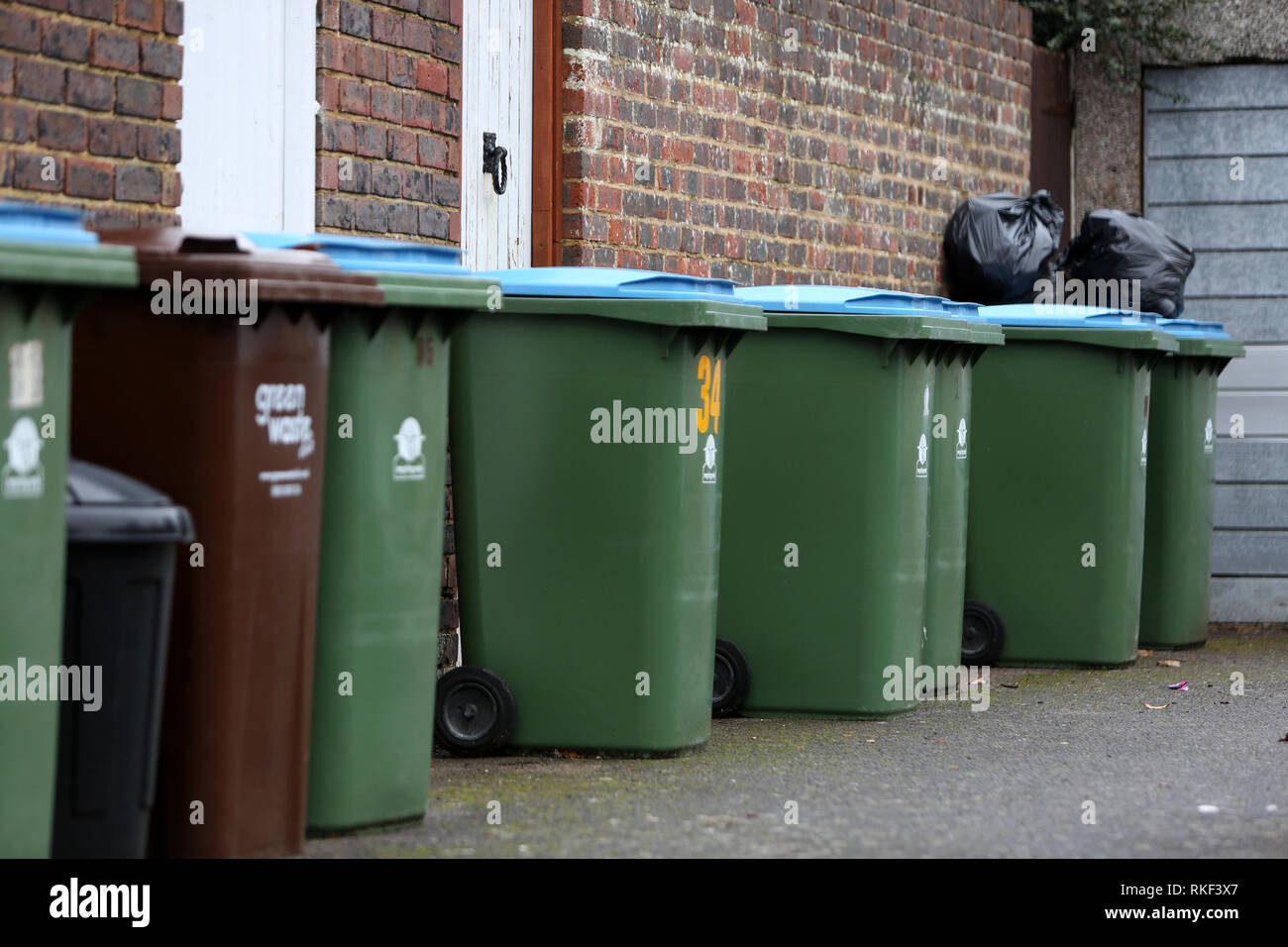 Vista generale di alcuni scomparti interni in una strada a Bognor Regis, West Sussex, Regno Unito. Foto Stock