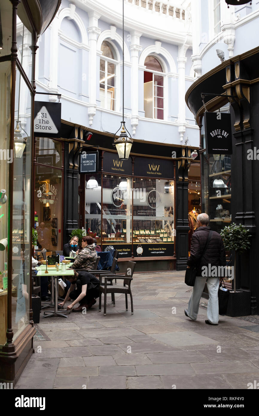 Morgan Arcade a Cardiff, Regno Unito, 4 dicembre 2018. Foto Stock