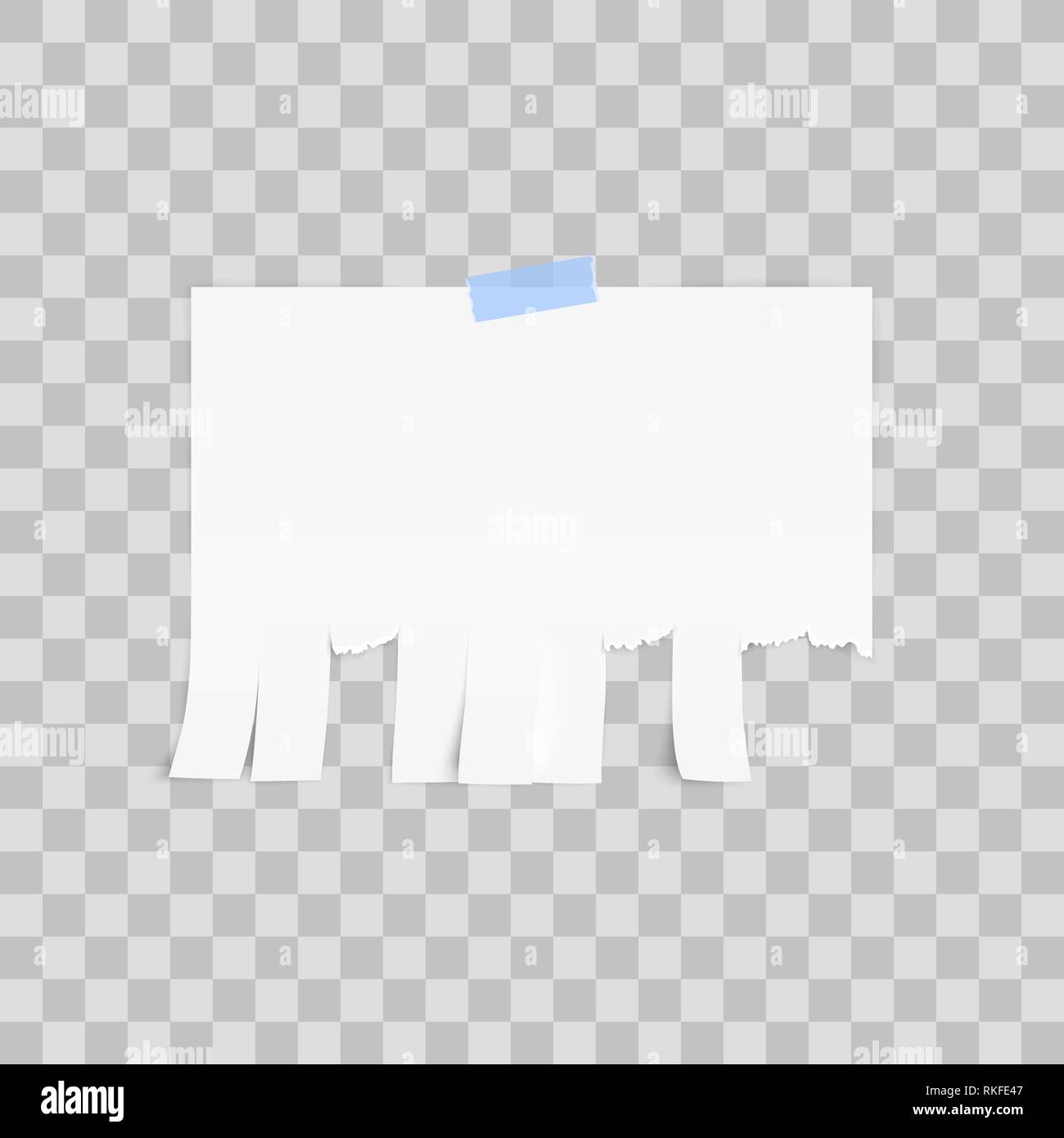 Annuncio bianco a strappo modello di carta su sfondo bianco. Illustrazione Vettoriale Illustrazione Vettoriale