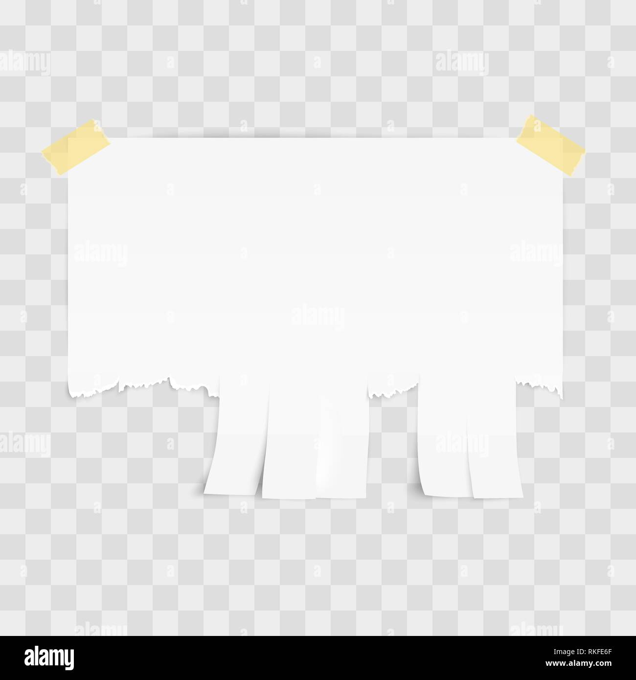 Annuncio modello di carta con copia spazio per il testo. Strappare la carta modello. Illustrazione di vettore isolato su sfondo tratsparent Illustrazione Vettoriale