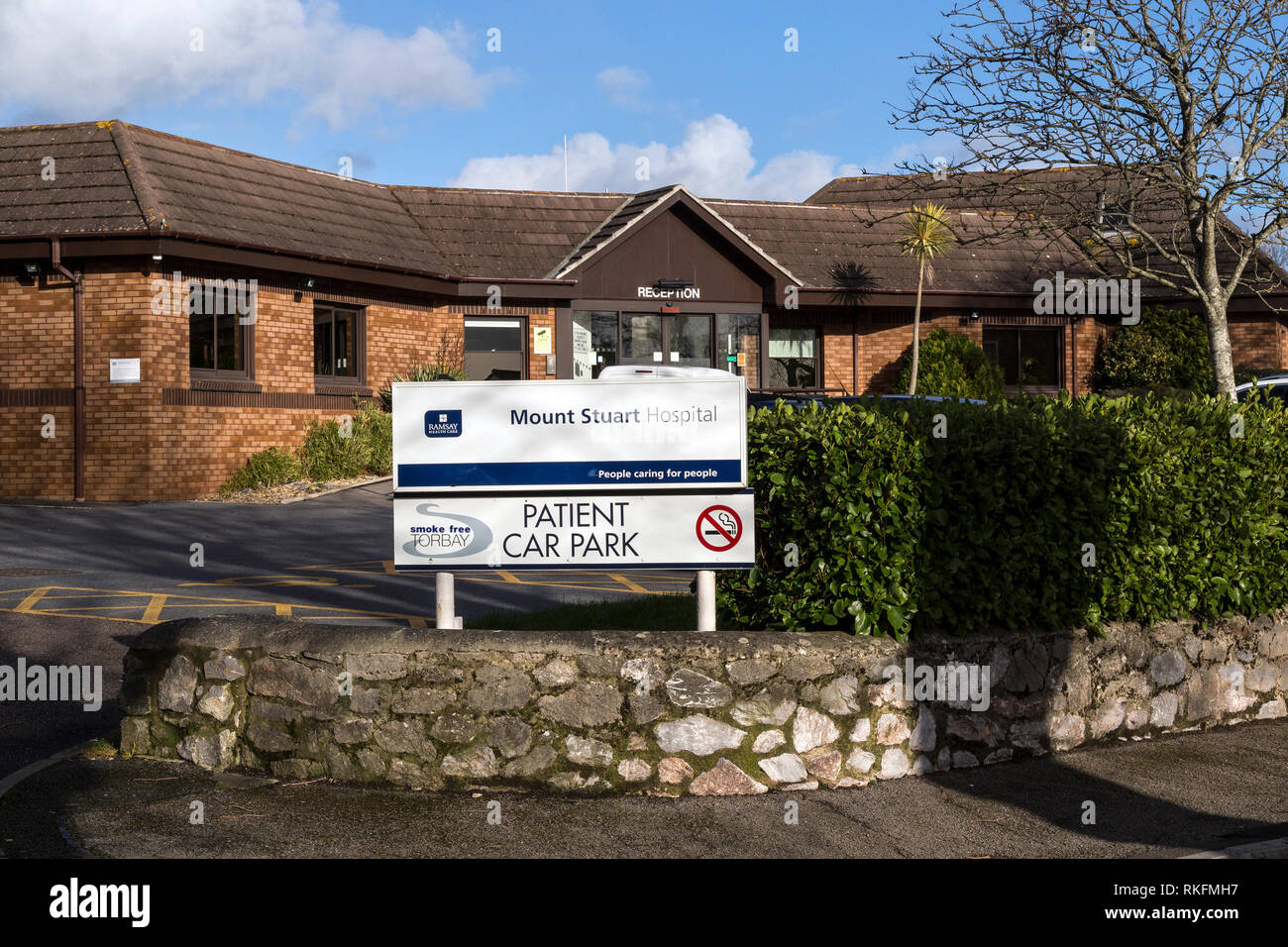 Montare Stuart ospedale Torquay,Hospital, corridoio, la sanità e la medicina, medico, medicina, chirurgia,parte di corpo umano, medico di professione, ordinato Foto Stock