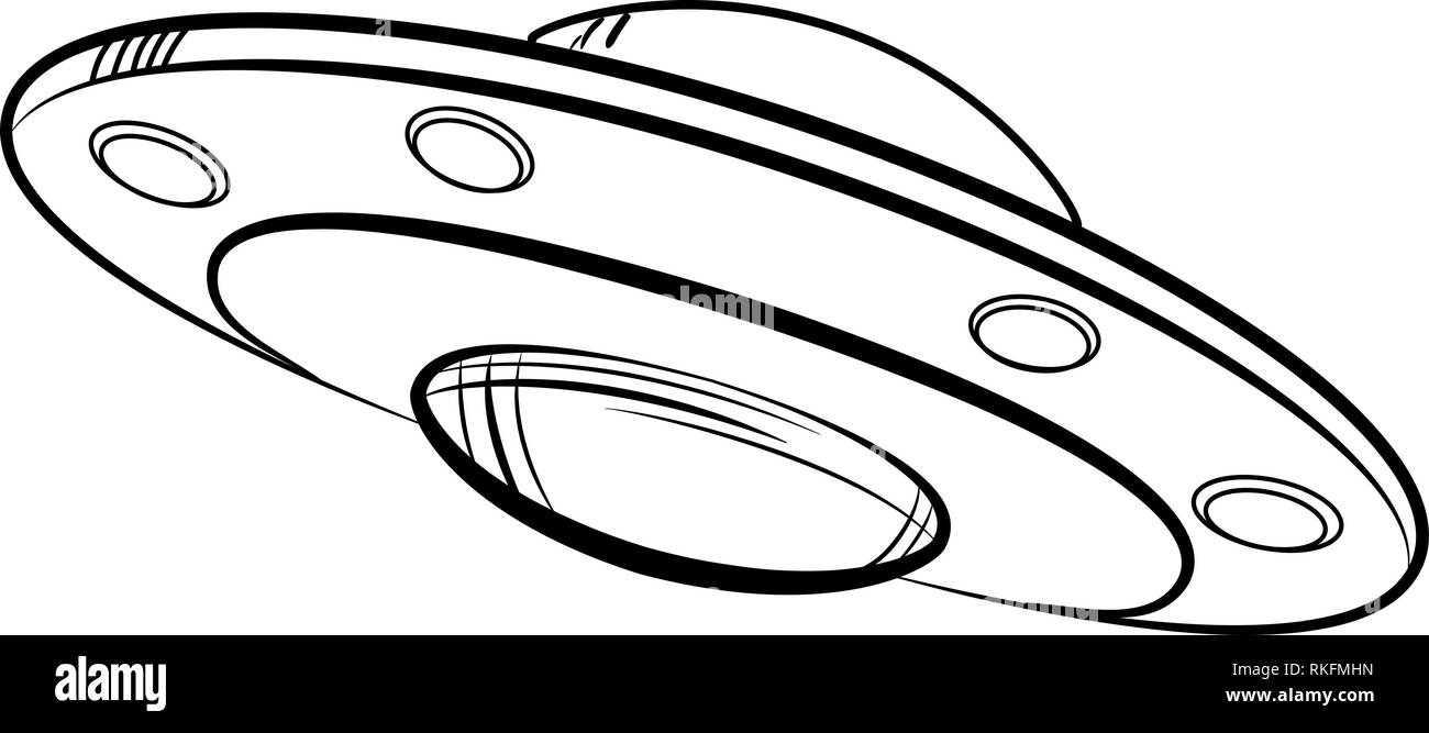 Schizzo icona UFO. Illustrazione vettoriale EPS 10 Illustrazione Vettoriale