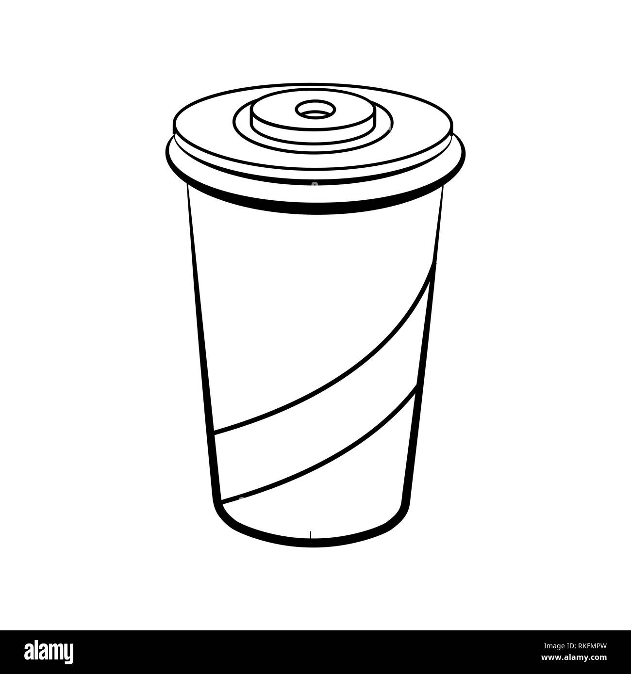 Schizzo soda vetro plastica isolati su sfondo bianco. Illustrazione vettoriale EPS, 10 Illustrazione Vettoriale