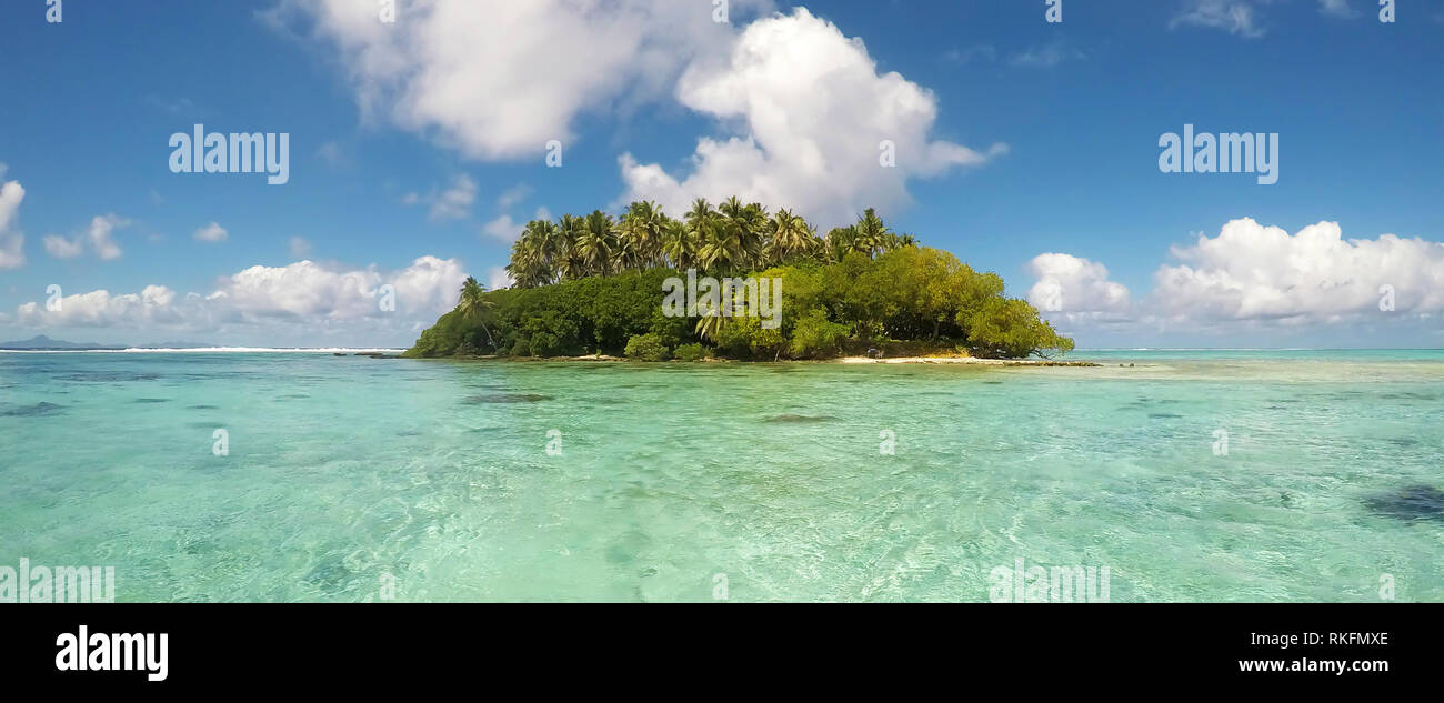 Splendido isolotto tropicale in Polinesia francese Foto Stock