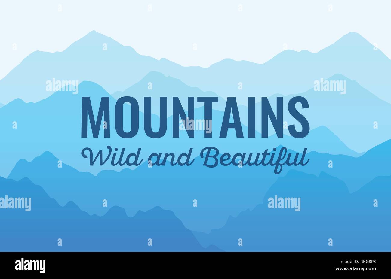 Mountauns, bello e selvaggio e vettore - paesaggio panoramico Illustrazione Vettoriale