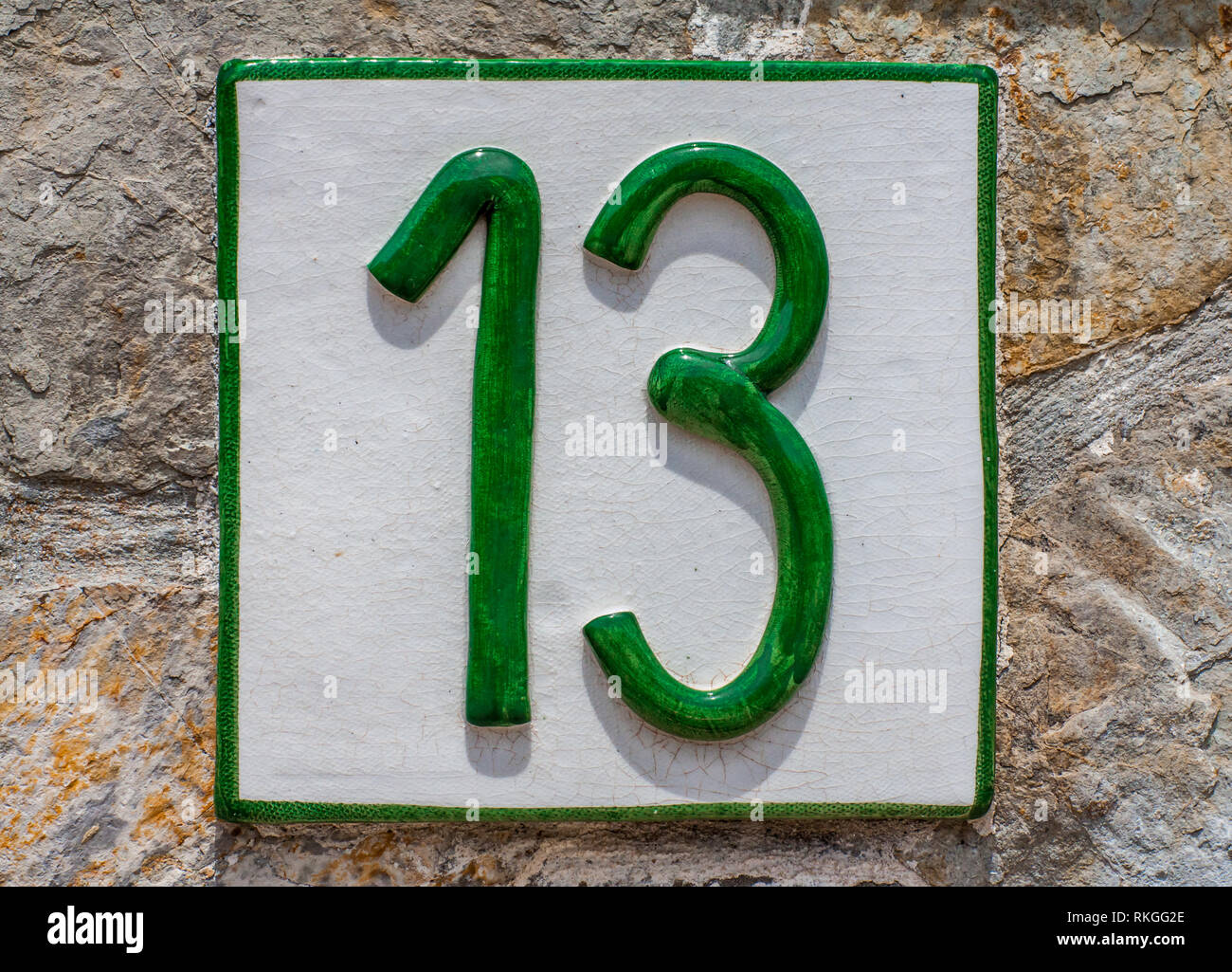 Numero civico 13 Foto Stock
