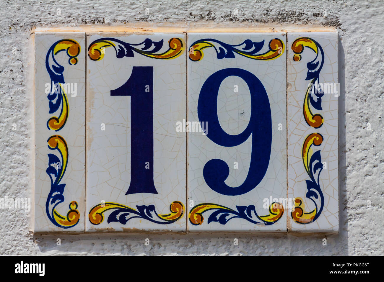 Il numero civico 19 Foto Stock