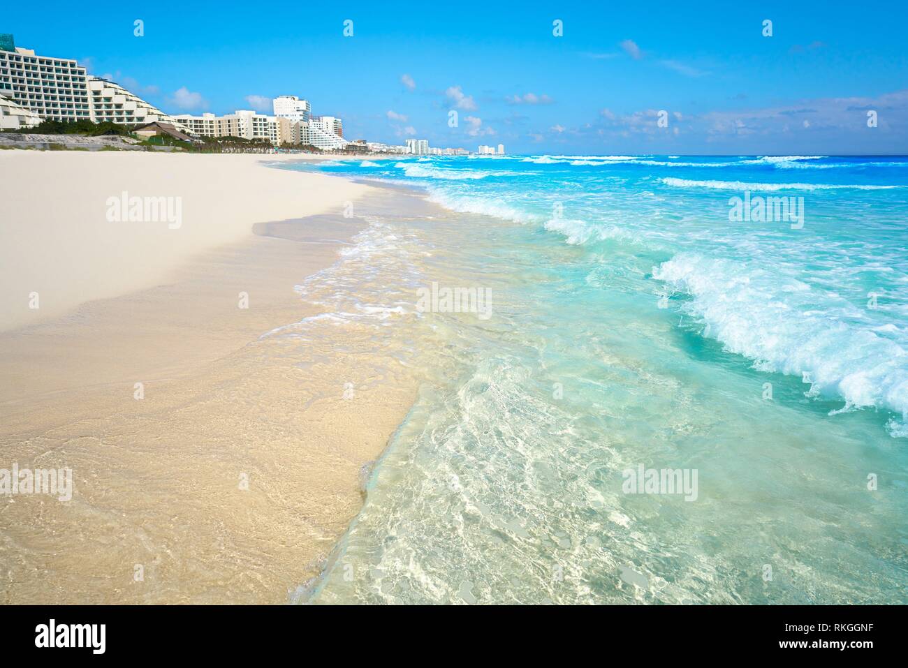 Playa Marlin in Cancun Beach in Riviera Maya del Messico. Foto Stock