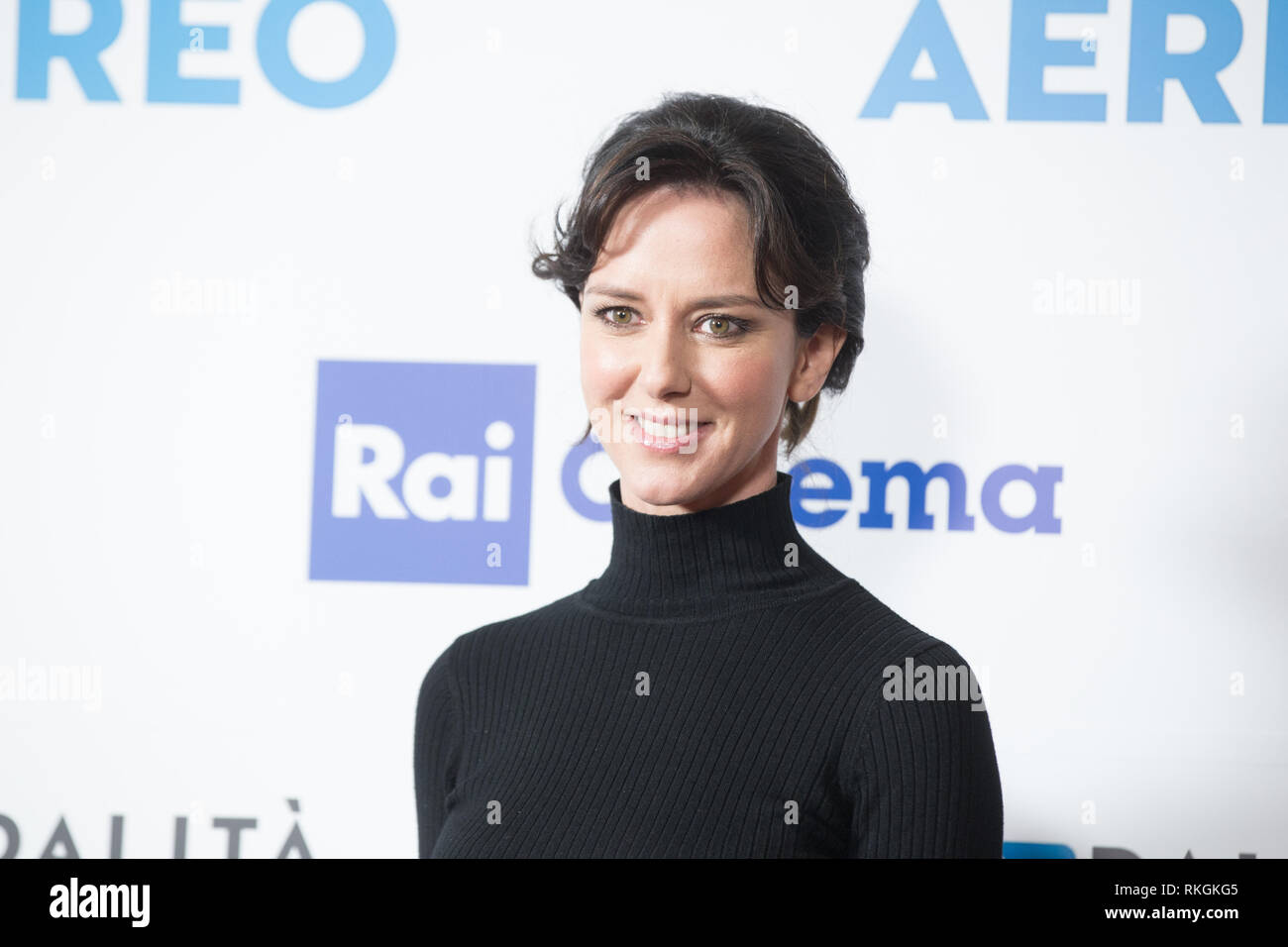 Roma, Italia. Xi Febbraio, 2019. Caterina guzzanti durante il photocall del film italiano "Modalità Aereo". Credito: Matteo Nardone/Pacific Press/Alamy Live News Foto Stock