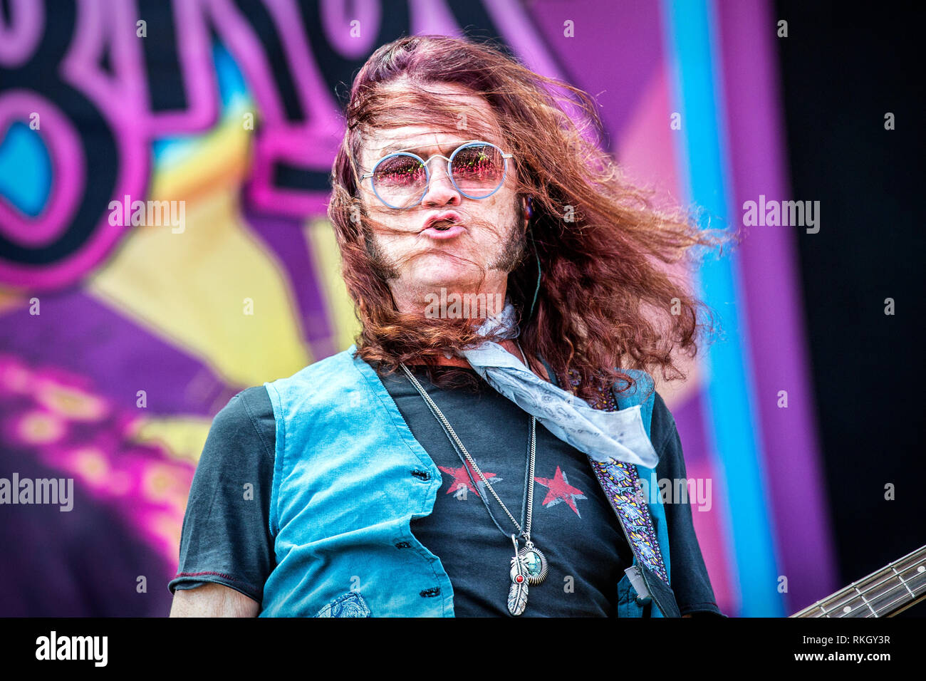 La Svezia Solvesborg - Giugno 07, 2018. Il cantante inglese ed il bassista Glenn Hughes esegue un concerto dal vivo durante la Presidenza svedese music festival Sweden Rock Festival 2018. (Photo credit: Gonzales foto - Terje Dokken). Foto Stock