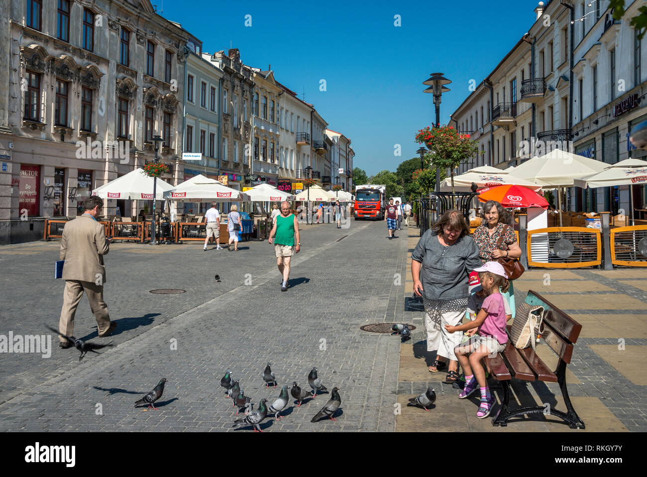 Solo pedonale sezione di Krakowskie Przedmiescie street vicino Città Vecchia sezione di Lublino, Malopolska aka Piccola Polonia regione, Polonia Foto Stock